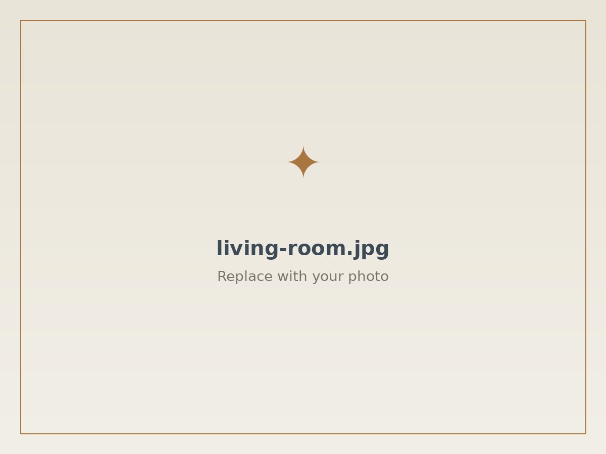 The living room, filled with morning light