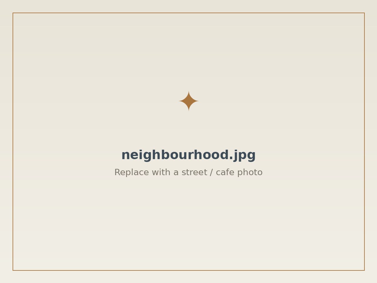 The street outside, with a corner cafe
